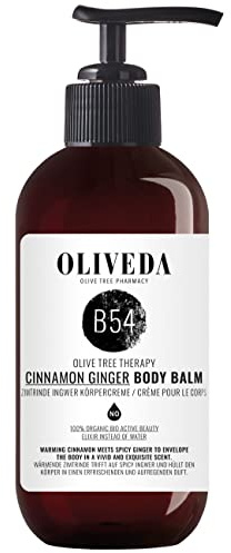 Oliveda B54 - Körperbalsam Zimtrinde Ingwer | mit Olivenöl + Vitamin E | reichhaltige Bodylotion | straffend, feuchtigkeitspendend | intensive Pflege - 250 ml