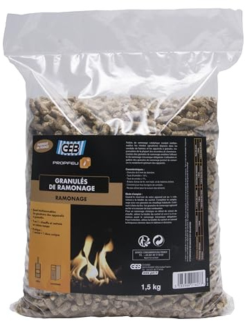 GEB Propfeu pellets pellets para remojo químico de Estufas – Bolsa de 1,5 kg, Color Beige