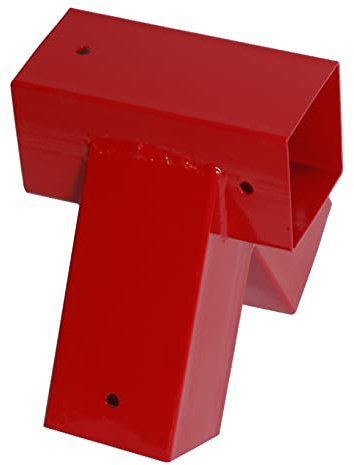 OTITU Vierkant Schaukelverbinder 90/90mm, 90°, Schaukelkonstruktion Vierkantholz - Kantholzverbinder Montage Zubehör Schaukel Schaukelverbinder Schaukel-Wandverbinder Vierkant Rot
