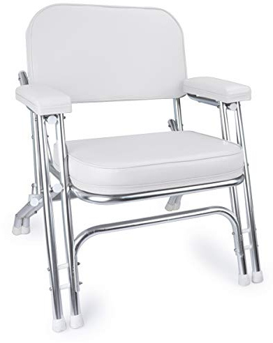 NORTHCAPTAIN D1 Premium Folding Deck Chair Boat Seat With Aluminum Frame,White