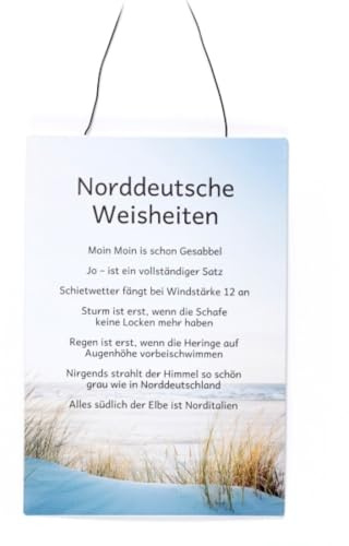 Deko Schild Norddeutsche Weisheiten ca. 22 x 32 cm H Metall mit Drahthänger