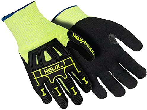 HexArmor Helix 3000 flexible Stoßschutzhandschuhe für den Bau - Schwarz Gelb - Gr 11