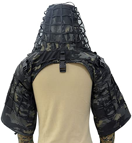 ROCOTACTICAL prickskyttedräkt, grundmodell i ripstop-material, prickskyttehuva och kamouflagejacka för prickskyttar.