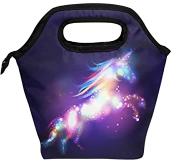Mnsruu Fly Unicorn Kids Lunch Bag Girls Lunch Tote Insulated Small Freezable Lunch Boxes Cooler Meal Prep Lunch Tote