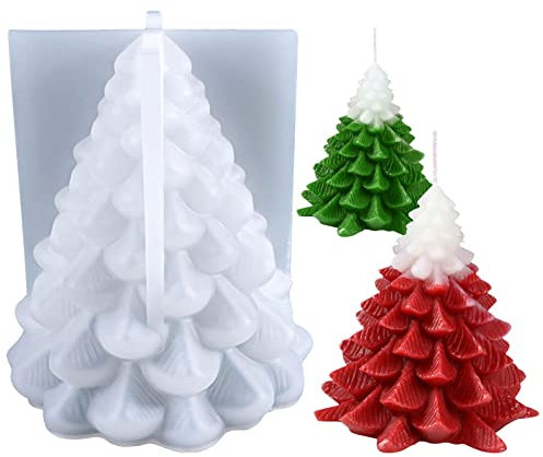 zalati Moules 3D en silicone style sapin de Noël pour résine, loisirs créatifs, fabrication de cadeaux, pendentifs, broches, porte-clés, bougies, savon