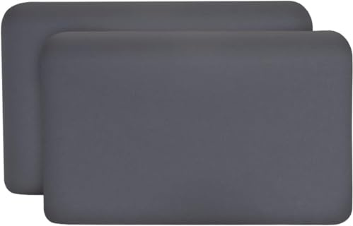 Kissenbezug 25x40 Dunkelgrau Doppelpack für VOLAR Reise-Kissen | Baumwolle (Double Jersey), Bügelfrei & trocknergeeignet, Kissenhüllen 2er Set mit Reißverschluss, Oeko-Tex Zertifiziert