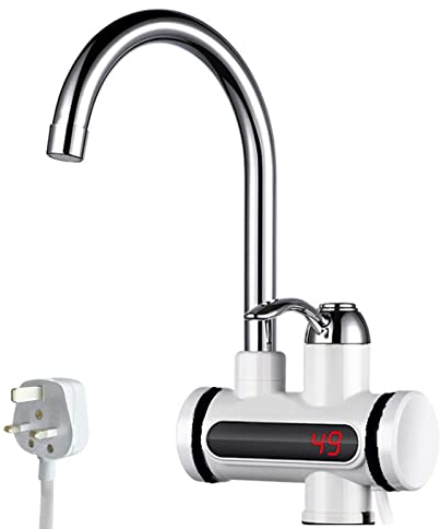 Cliplanyard Instant Hot Water Tap, 220V 3sec Instant Tankless Electric Hot Water Faucet with LED Digital Display, Kitchen Fast Heating Tap Water Heater for Kitchen Bathroom