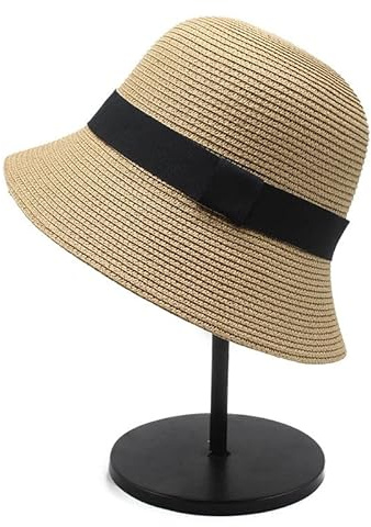 MYLPDZSW HHF Mützen & Hüte, Sommer-Neuer japanischer Strohhut-Eimer-Hut-weiblicher atmungsaktiver Sonnenschirm-Fischer-Hut-beiläufiger Glocken-Becken-Hut (Farbe : Khaki)