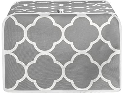STUOARTE Geometric Print Toaster Covers Small Appliance Covers 2 Slice Toaster Oven Cover Washable Toaster Cover for Home Kitchen Decor with Top Handle, Grey