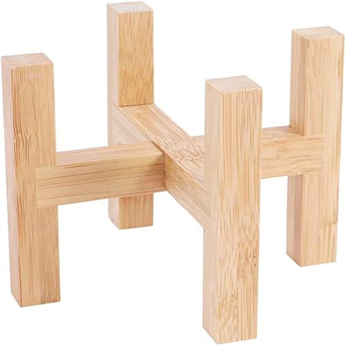 Lnhiya Mini soporte para plantas suculentas de madera para macetas, soporte para macetas pequeñas, estante de exhibición de madera moderno para decoración del hogar, soporte para plantas de hasta 3.5