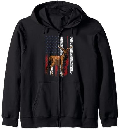 Jäger Hirsch Elch Bock jagen Elkaholic Kapuzenjacke