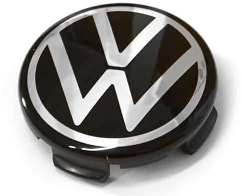 Volkswagen 2HJ601171 Nabenkappe (1 Stück) Radnabenkappe Nabenabdeckung, schwarz/Silber