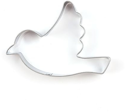 Taubenform Ausstechförmchen aus Edelstahl 4 Stück für Kuchen | Silber, Rostfrei und Antihaft, Leichtes Lösen, für Mousse und Backen Zuhause