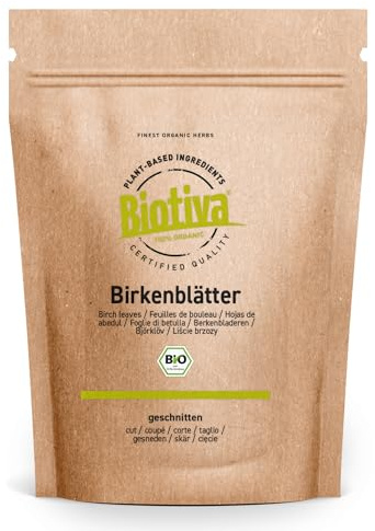 Birkenblätter Tee Bio 250g - Betula - Birkenblättertee - Premium Bio Qualität - abgefüllt und kontrolliert in Deutschland - Biotiva