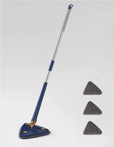 Stock Lider--Juego de fregona giratoria de 360° Con Recambios, Ajustable, Triangular, Juego de limpiaparabrisas de Suelo, Fregona de Limpieza exprimido automático de Agua, para Limpiar Paredes, techos