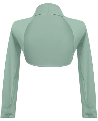 SEAUR Mädchen Ballett Strickjacke Lange Ärmel Schulterjacke Stilvoll Zucken Bolero Cardigan Kinder Tanz Offene Front Strickjacke