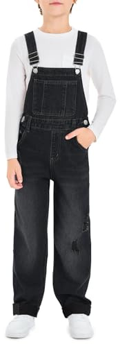 Haloumoning Boys Denim Dungarees with Adjustable Straps and Handy Tool Pockets 5-14 Years