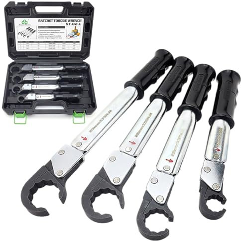 OFNHJK Ratchet Torque Disassembly Tool, Open End Wrench Plug Air Conditioning Repair Tool, Key Ratchet 18-75 Nm Adjustable Wrench, for 1/4,3/8,1/2'',5/8 Copper Tube