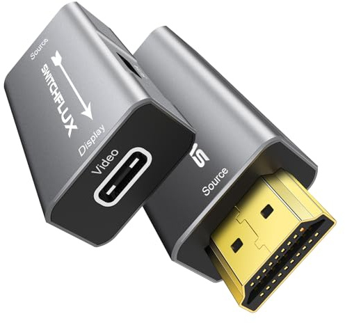 SWITCHFLUX HDMI to USB C Adapter | 4K@60Hz HDMI Source to USB-C Display Converter for XR/AR Glasses(XREAL One,Air 2 Pro,VITURE Pro,RayNeo Air 2s,Rokid),Portable Monitors,Laptop,Switch,PS5/4,Xbox
