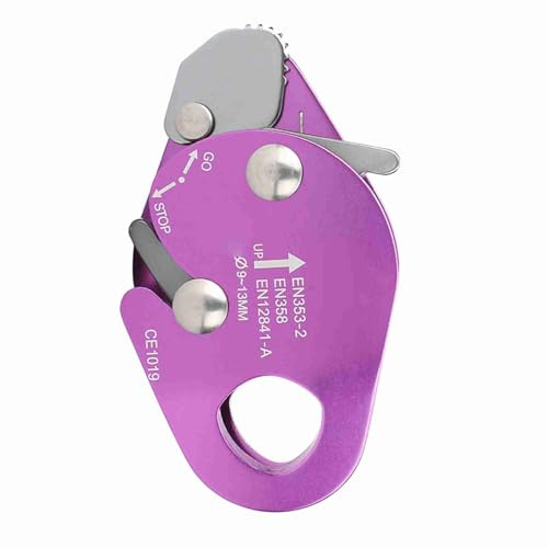Brrnoo Dispositivo di Discesa, Gear Pinza per Corda da Arrampicata Discensore di Arresto Autofrenante Discensore per Arresto da Arrampicata per Morsetto per Corda da 9-13 Mm Grab