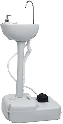 NQJIBUE Casa Giardino, Portatile Campeggio Lavamani Stand Grigio 20 L