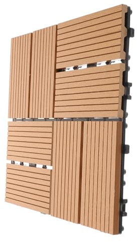 SHINEOFI De Madera y Plástico Losas De Suelo Baldosas Entrelazadas Para Jardín Decorativas De Exterior Patio Terraza Baldón