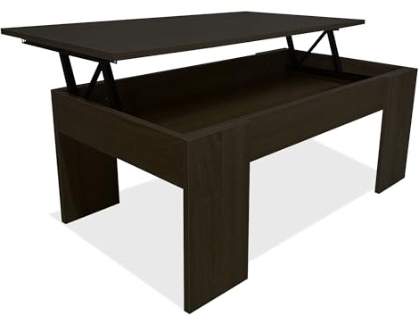 Nyana Mesa de Centro Elevable Home | Tablero Elevable para Comer, Leer o Trabajar | Melamina Resistente y Fácil de Limpiar | Diseño Moderno y Estable (Wengue)