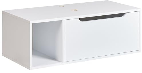 Beliani Hänge Waschbeckenunterschrank weiß 80x40 cm mit Klappe und Regal modern Cascavel