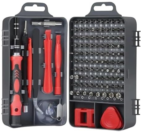 122-in-1 Magnetic Precision Screwdriver Set – Electronics Repair Kit for Phone, Laptop, PC, Console, Watch & More – Chrome Vanadium Steel Bits – Portable Toolkit with Flexible Shaft & Magnetiser