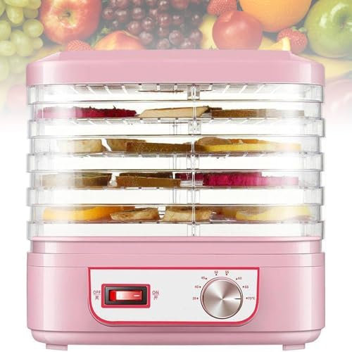Lnlscle Déshydrateur Alimentaire, Déshydrateur Alimentaire À 5 Plateaux, Thermostat Réglable Facile À Utiliser, Mini-sécheur Électrique À Congélation pour Jerky, Champignons, Bœuf, Herbes, Yaourt