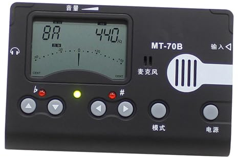 Elektronischer Digitaler Guzheng Tuner mit Lcd, Schwarz | 1 Stück, Kunststoffgehäuse, LED Anzeige, 2 Aaa Batterien nicht Enthalten