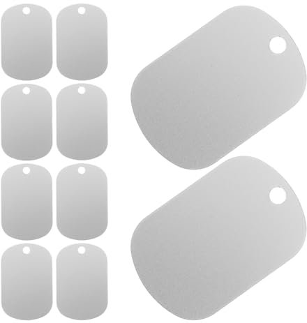 SEWOART 30 Stück Aluminium Hundemarken Rohlinge Rechteckige Stanzmarken für DIY Projekte Robuste Erkennungsmarken Aluminium für Haustiere Schlüsselanhänger und Schmuck