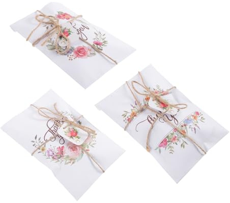 HAMPPLIES Kleine Kraftpapier Geschenktüten Teilig mit Aufklebern und Anhängern Bedruckte Papiertüten für Lebensmittelverpackung Party Geschenkbeutel Nachhaltige Verpackung