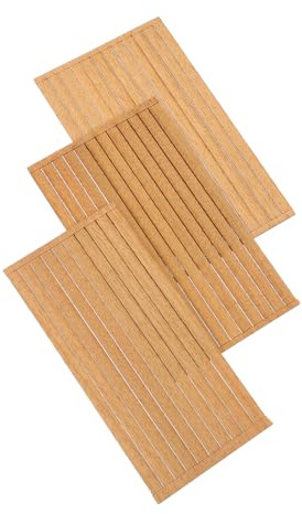 OSALADI Tiras de Madera Maciza para Maquetas de Barco y Miniaturas, 80 Piezas de Caoba, Arce y Roble, 4 Mm de Grosor, Accesorios para Manualidades y Suelo de Minis, Uso en Modelismo y Bricolaje
