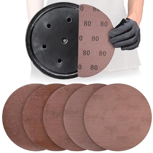 KQCXIK 25 Pcs Disque Abrasif Maille 225mm, Papier à Poncer Multi Grains