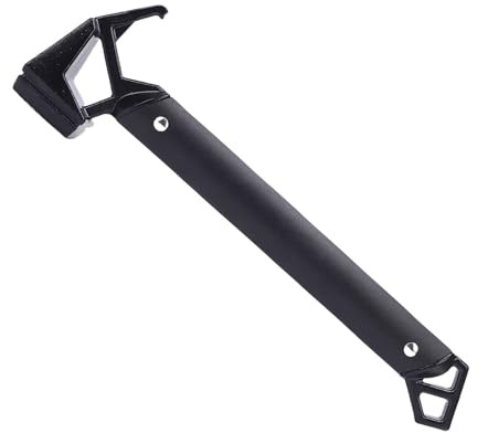 SPYMINNPOO Camping Hammer Tent Stake Mallet Multifunctional Design High Strength Cast Iron Head Bent Hook Tool Lightweight Aluminum Alloy Handle with Hollow Design for Pitching Tents