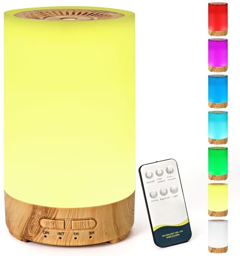 150ml Aroma Diffuser, Aromatherapie Diffusor für ätherische Öle mit 7-Farben Licht, Automatischer Abschaltung, für Zimmer, Büro, Yoga, Wellnessbereich