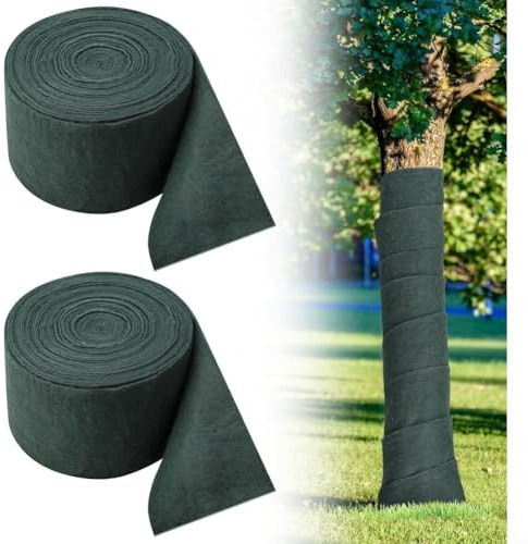 2 rotoli di fasce protettive per alberi, traspiranti e riutilizzabili, per la cura delle piante dal freddo con protezione da parassiti e sole