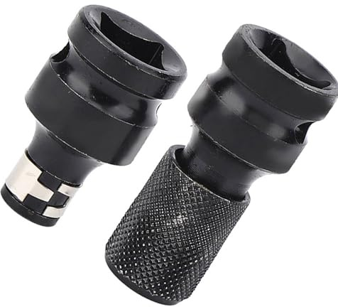 KIMISS Adaptador de Vaso Hexagonal de 1/2 Pulgada a 1/4 Pulgada - Kit Convertidor de Llave de Impacto con Portabrocas de Liberación Rápida para Herramientas Eléctricas y Neumáticas
