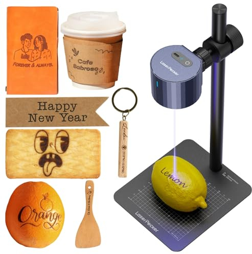 LaserPecker LP1 Plus Mini Graveur Laser pour Débutants, Graveur Laser Portable avec Support Réglable, Gravure Multi-Angle 360° pour Bois, Cuir, Papier et Projets DIY