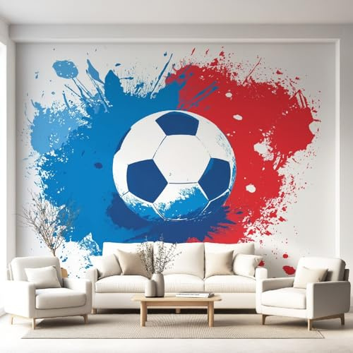 Papel pintado decorativo Fútbol Salpicadura Tinta, fotomural de tejido no tejido para pasillo dormitorio u oficina, deco Abstracto, 400 x 280 cm, acabado mate, impresión nítida, estilo interior