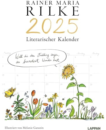 Rilke-Kalender 2025 - Wandkalender: Illustrierter Wandkalender mit Gedichten