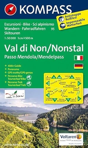KOMPASS Wanderkarte Val di Non - Nonstal: Wanderkarte mit Aktiv Guide, Radrouten und Skitouren. GPS-genau. 1:50000