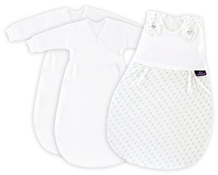 Träumeland S0101755 Babyschlafsack LIEBMICH 3 teilig Set Kreuzchen mint, Größe 68/74, mehrfarbig