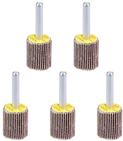 sourcing map 20mm Flap Wheels Shank Mounted Sandpaper Abrasive Wheel 80 Grits 5 Pcs