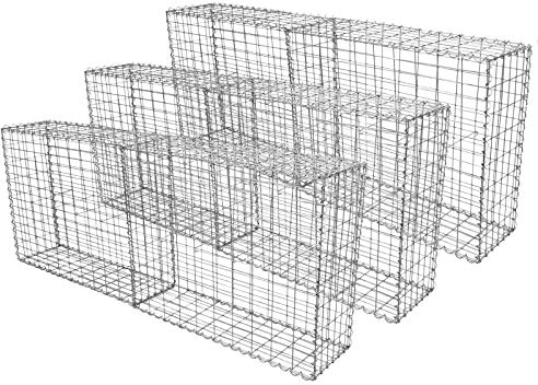 Monster Shop Gabion Baskets Cages Mesh Wire Galvanised Steel Outdoor Stone Basket Spiral Retaining Wall Planter Garden / 100 x 80 x 30cm / 6 Pack…