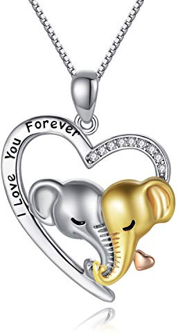 LONAGO 925 Sterling Silber Niedliche Tier Anhänger Halskette Panda Elefant Mama Bär Kaninchen Pinguin Fuchs Halskette Schmuck