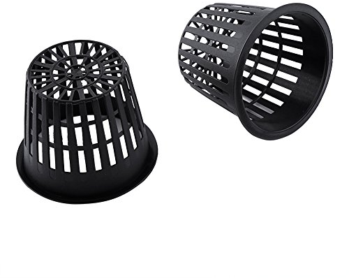 OKBY Hydroponic Planting Mesh Pot Net - 10Pcs Pond Plant Basket Plastic Garden Net Cup Pots Flower Planting Container for Balcony Plantings(Black)