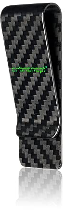 CRBNCNCPT® Geldklammer aus Carbon Fiber (Kohlenstofffaser) – ultraleichte Geldspange, Geldscheinklammer, Money-Clip - Geldschein-Organizer für Herren schwarz
