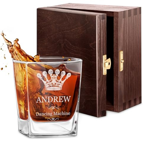 Maverton Personalised Whiskey Glass, Personalised Whisky Gift for Men, Master